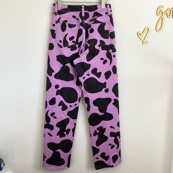 \Machine\ Purple Cow Print Jeans - Picture 10 of 16